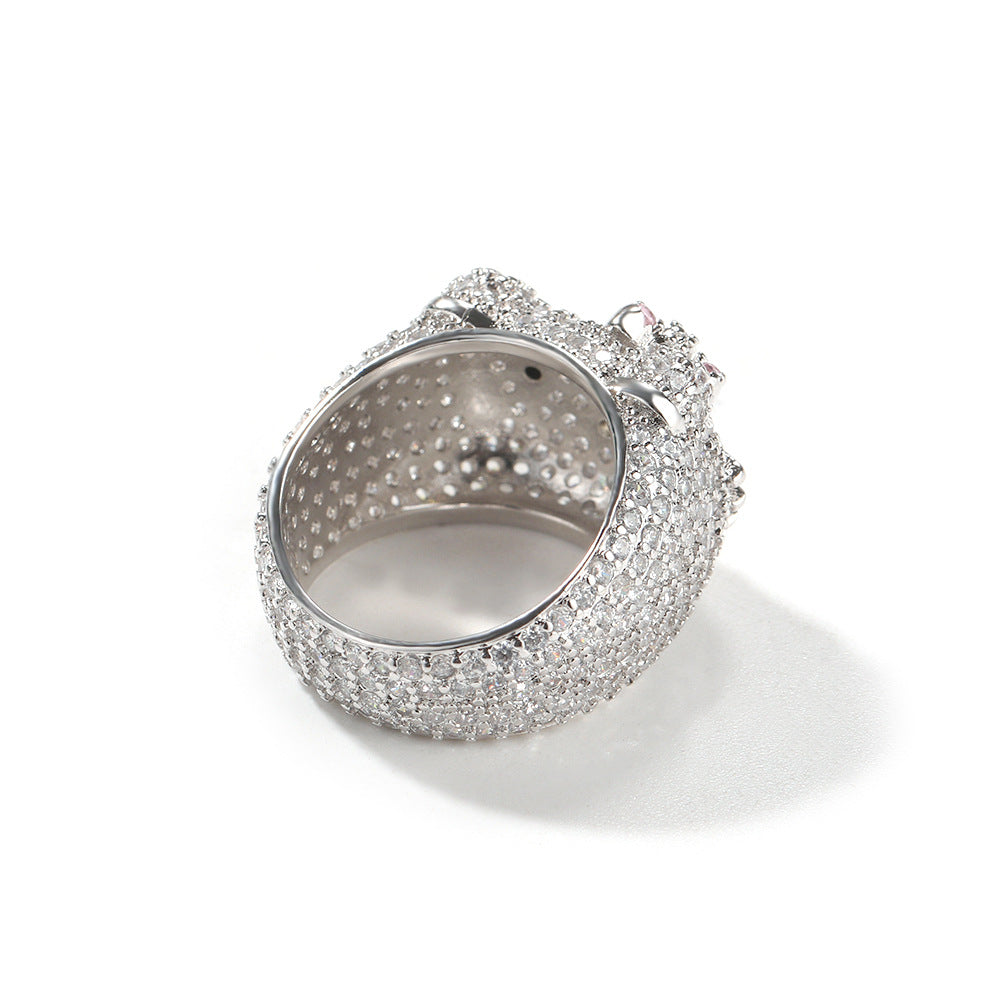 Cute Cartoon Cat Ring for Women & Men – Gold Plated Cubic Zirconia Statement Ring in Gold, Silver & Rose Gold