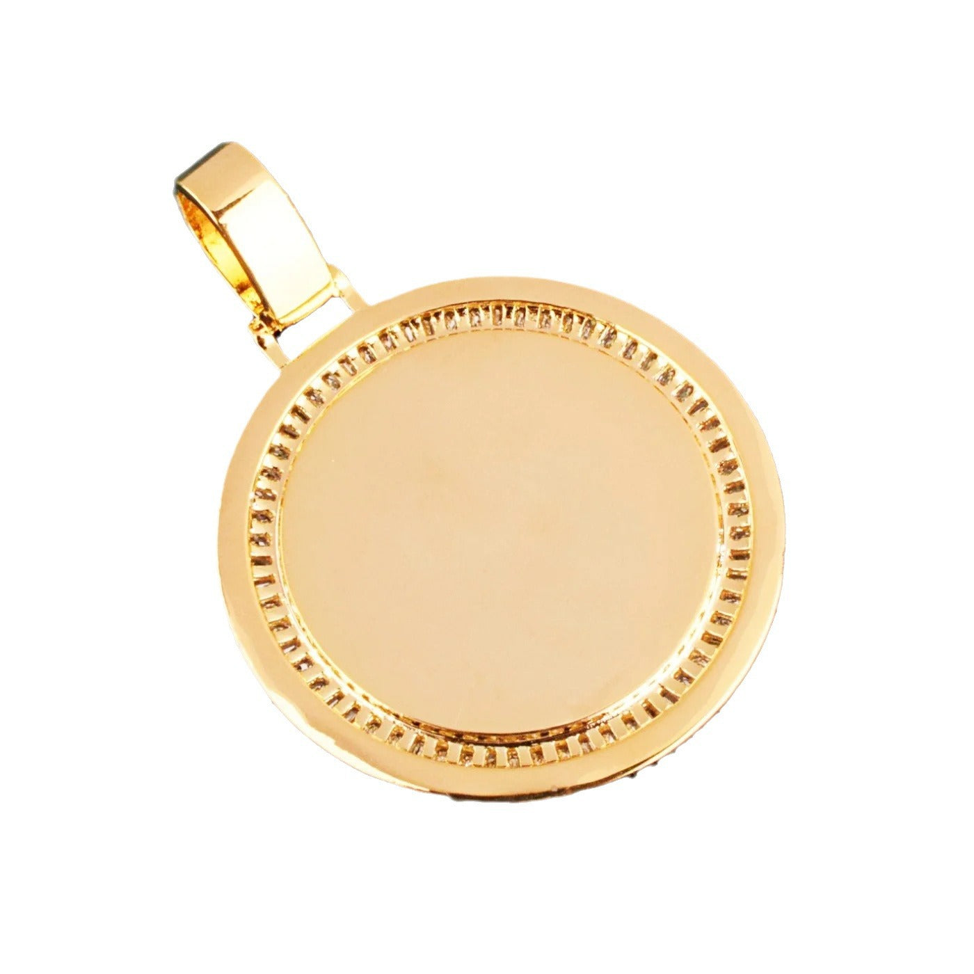 Unisex Iced Out Photo Frame Pendant Necklace