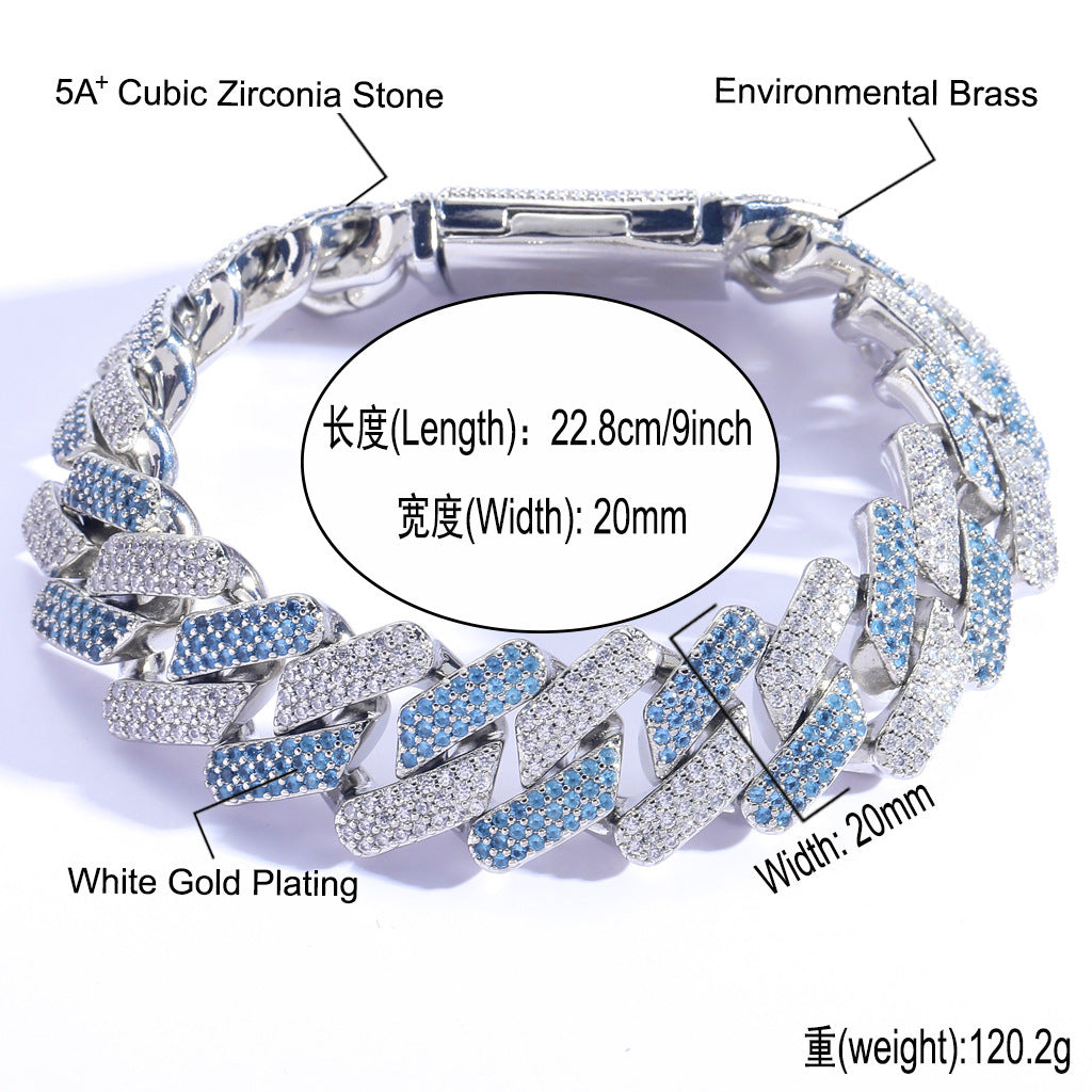 Hip Hop Light Luxury Cuban Link Cubic Zirconia Necklace for Men