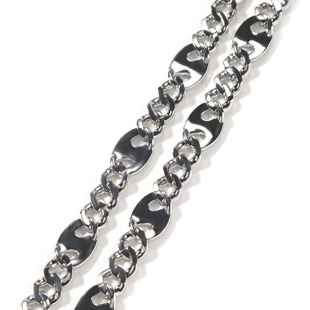 Men’s Iced Out Cuban Link Chain Necklace & Bracelet Set with Cubic Zirconia, Gold or Silver Tone Statement Jewelry