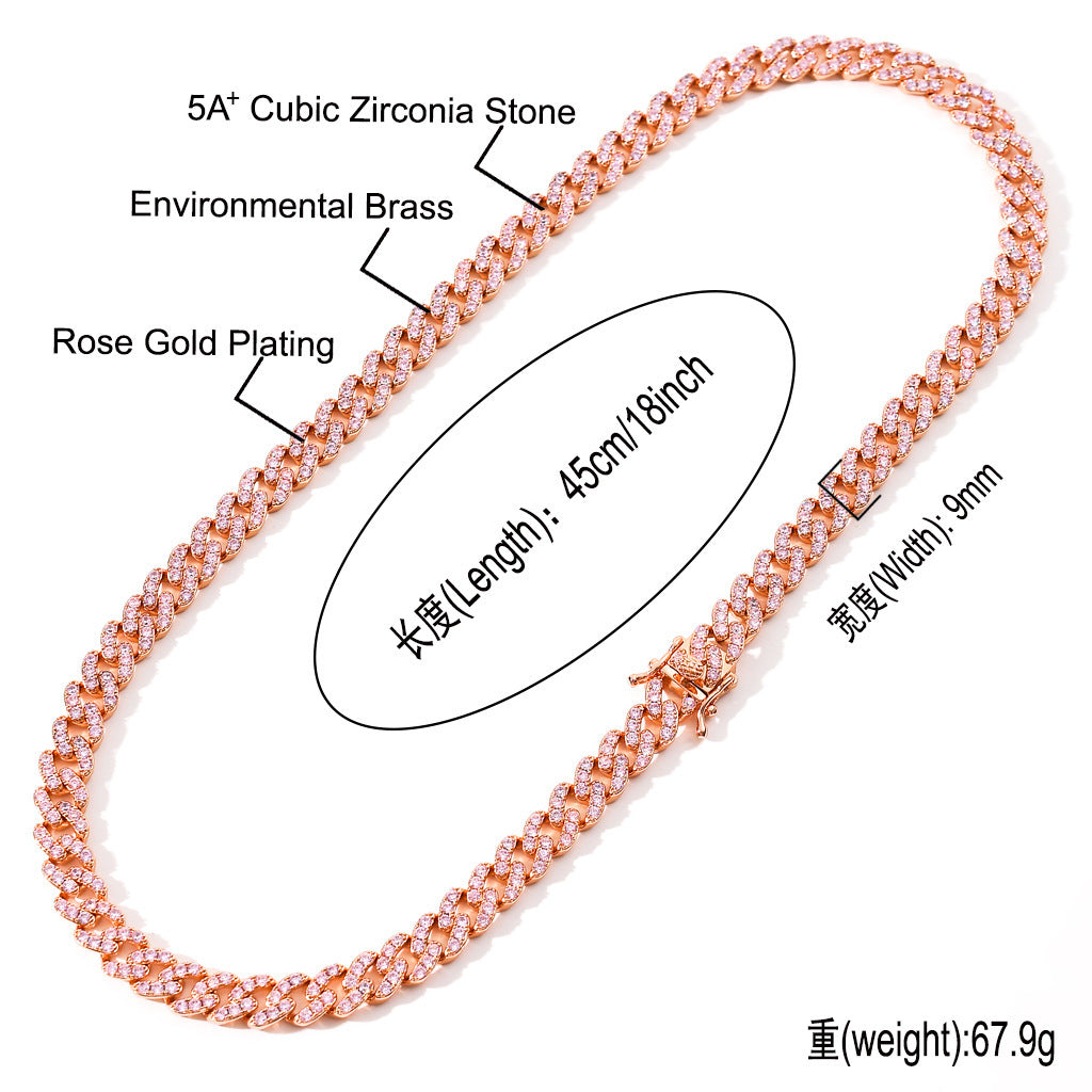 Hip Hop Minimalist Cuban Link Copper Necklace for Men and Women