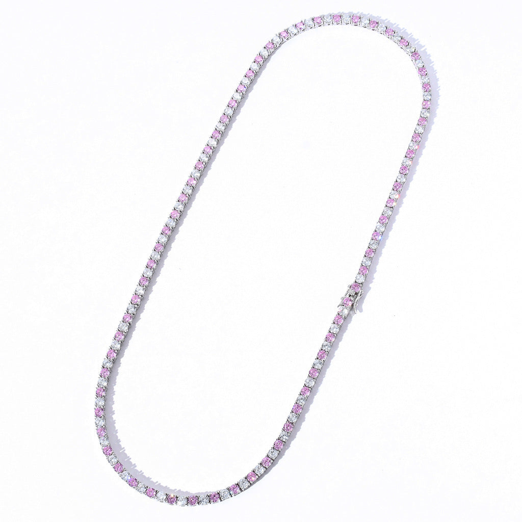 Hip Hop Tennis Chain Cubic Zirconia Necklace for Men and Women