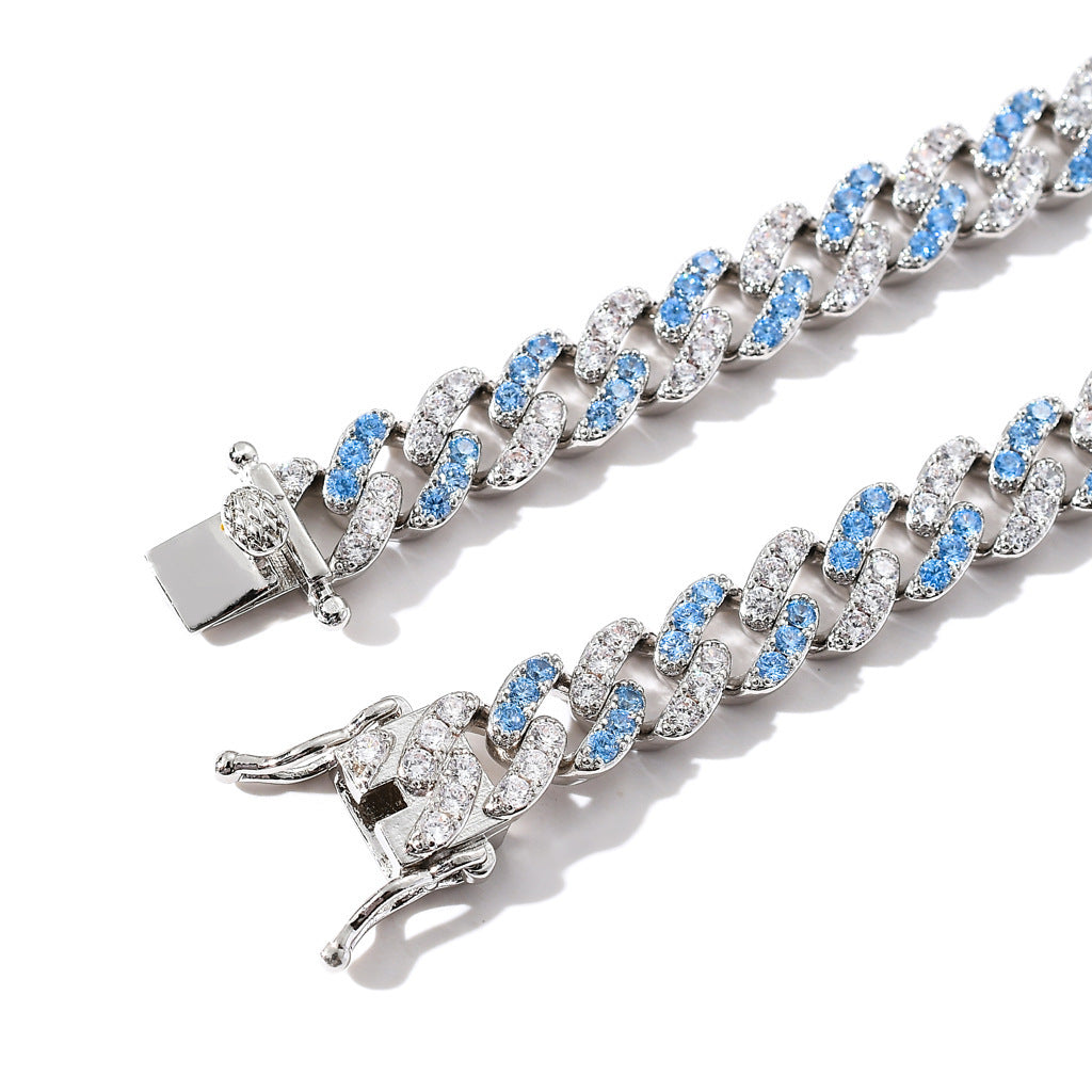 Hip Hop Cuban Link Cubic Zirconia Bracelet for Men and Women