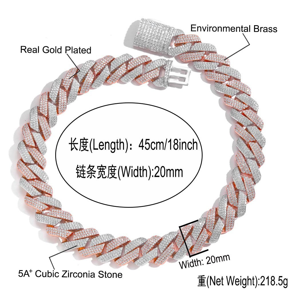Hip Hop Cuban Link Bubble Copper Necklace for Men