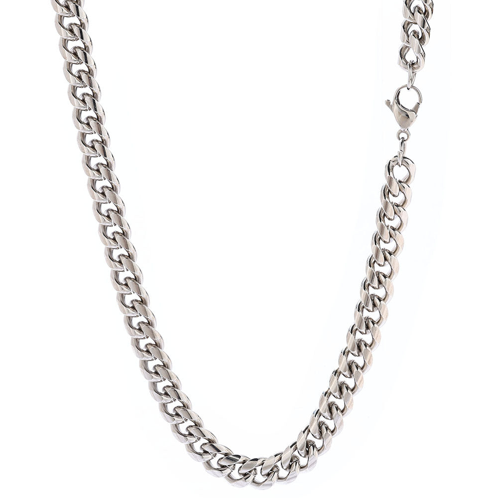 4-9 mm Polished Rounded Cuban Hip Hop Necklace with Stainless steel Base - CHA163 product image