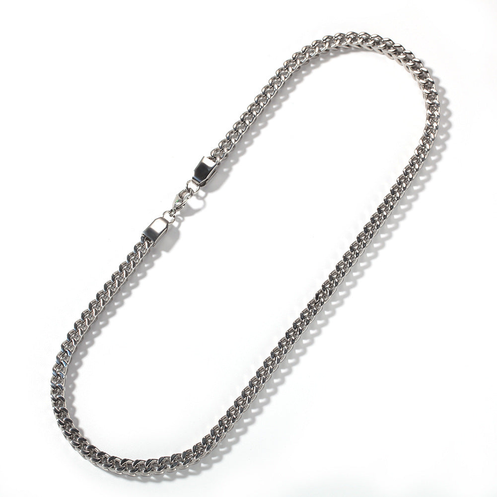 Chunky Cuban Link Chain Necklace for Women & Men - Stainless Steel Gold Plated or Silver Tone Statement Necklace