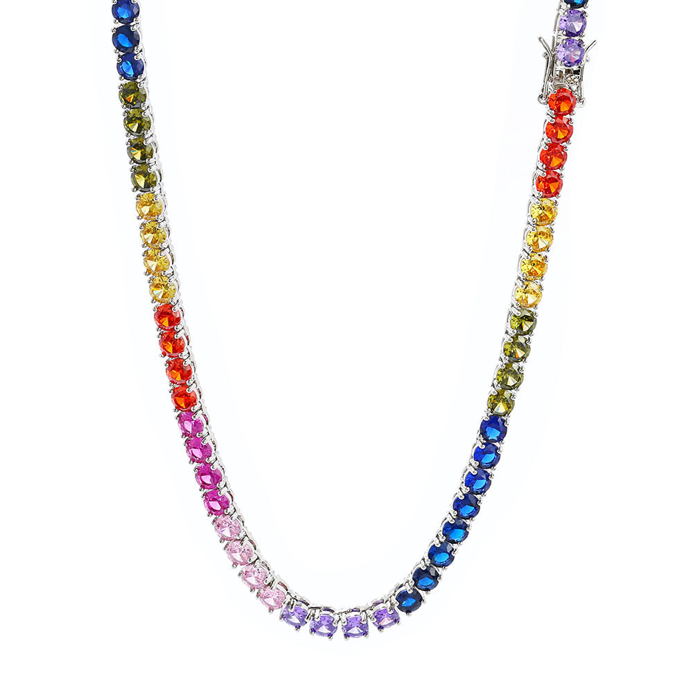 5 mm Multicolor Round CZ Tennis Copper Necklace or Bracelet - CHA111 product image