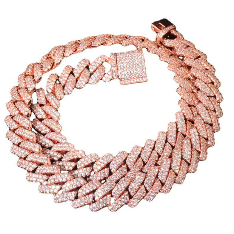 Iced Out Cuban Link Chain Necklace for Men Unisex Hip Hop