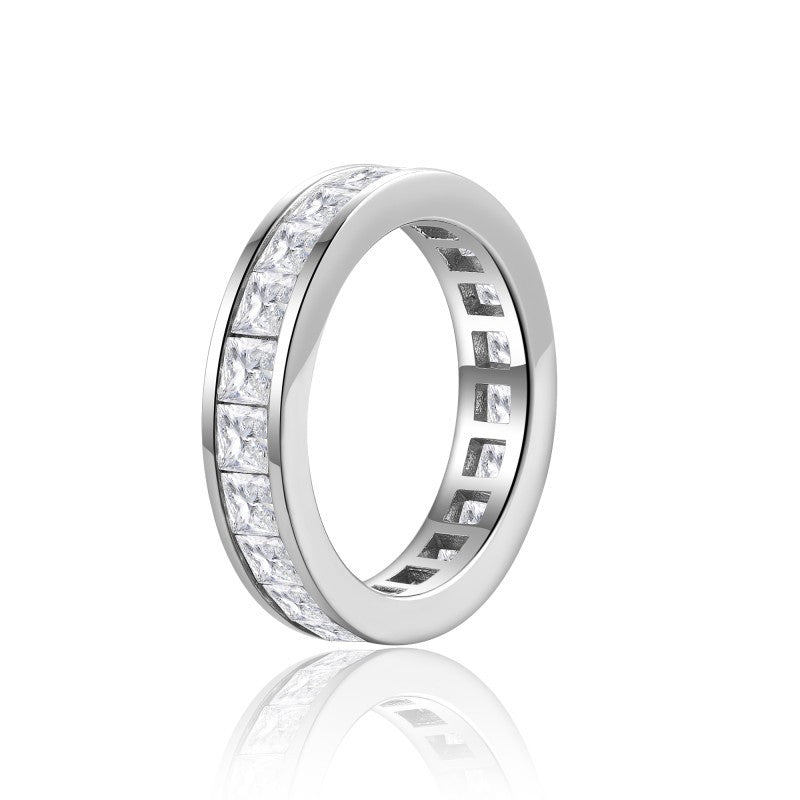 Princess Cut Moissanite Ring, S925 18K Gold-Plated Unisex Wedding Promise Ring product image