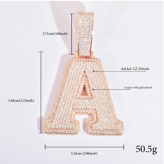 Iced Out Copper Letter Pendant Necklace alternate product image