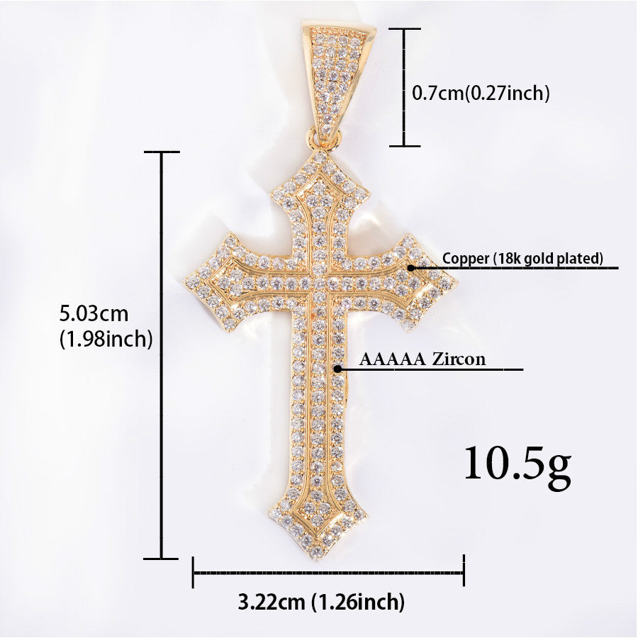Iced Out Cross Pendant Necklace