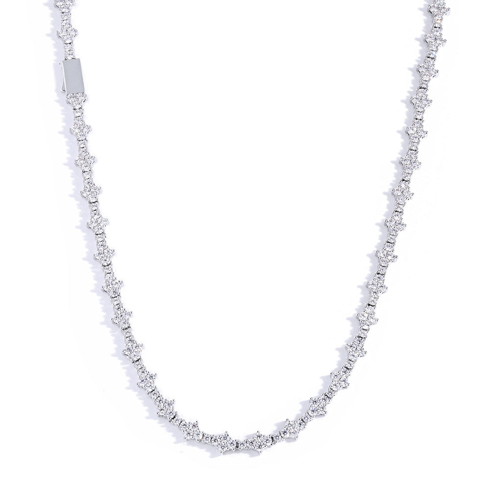 6.5 mm Cluster CZ Tennis Hip Hop Necklace with Copper Base - CHA258 product image
