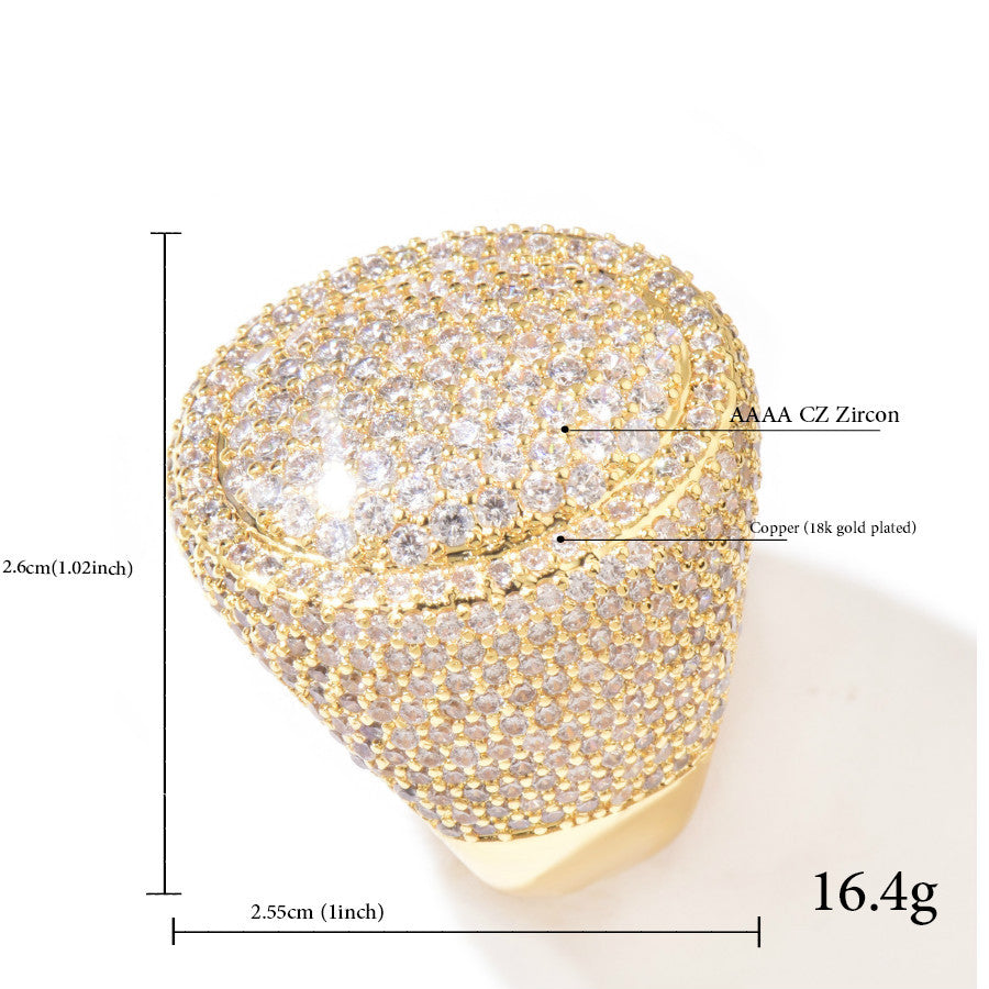 Iced Out Basketball Ring for Unisex