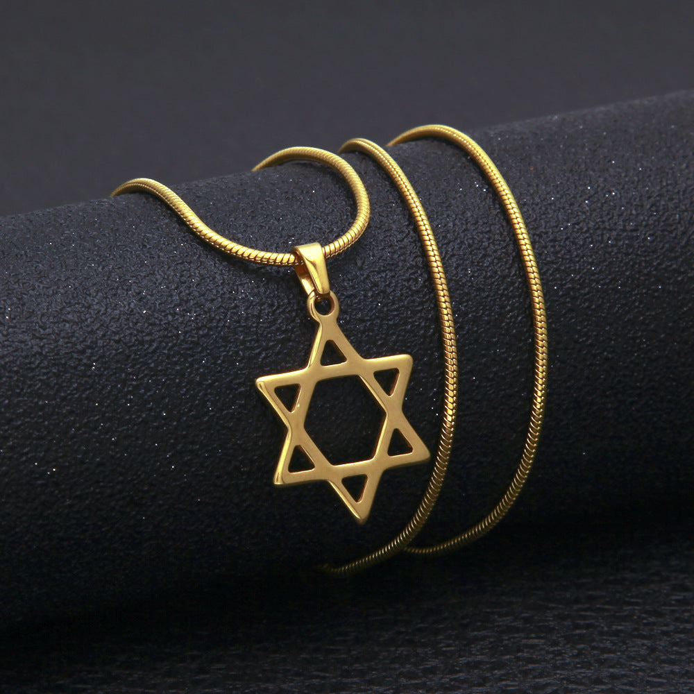 Gold Plated Stainless Steel Star Pendant Necklace for Women - Minimalist Snake Chain Charm Necklace