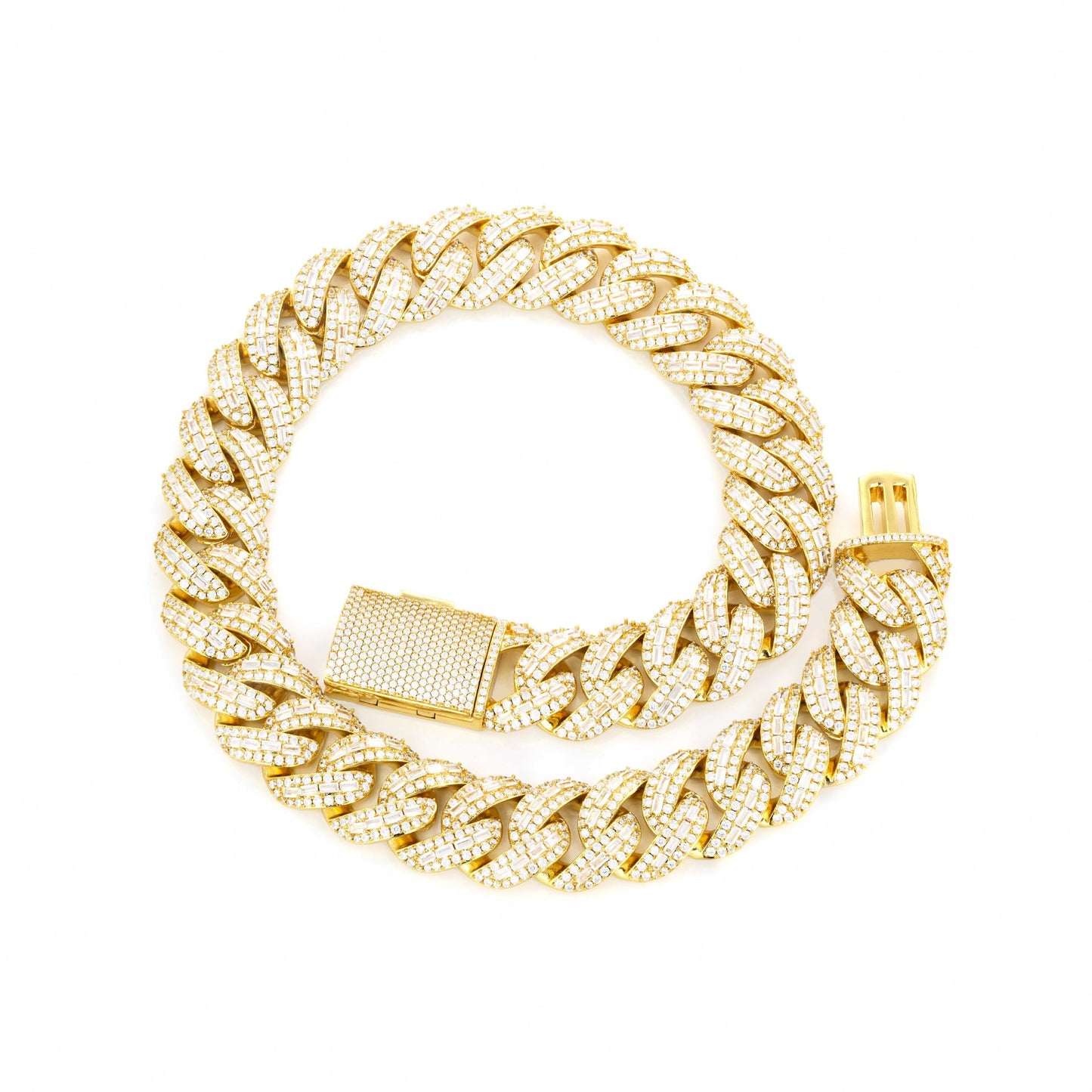 25mm Iced Out Cuban Link Chain Bracelet/Necklace, Chunky Zircon Hip Hop Jewelry