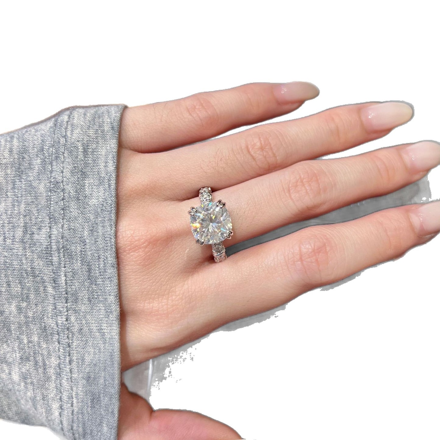 5 Carat Cushion Cut Moissanite Ring product image