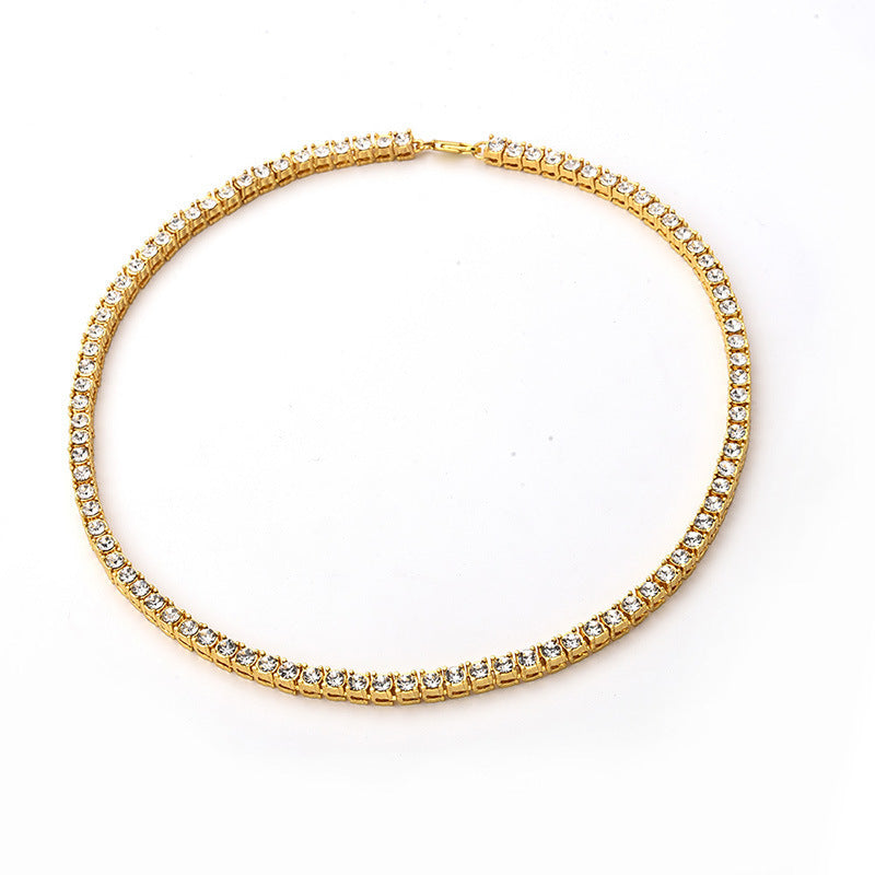 Hip Hop Tennis Chain Alloy Necklace for Men
