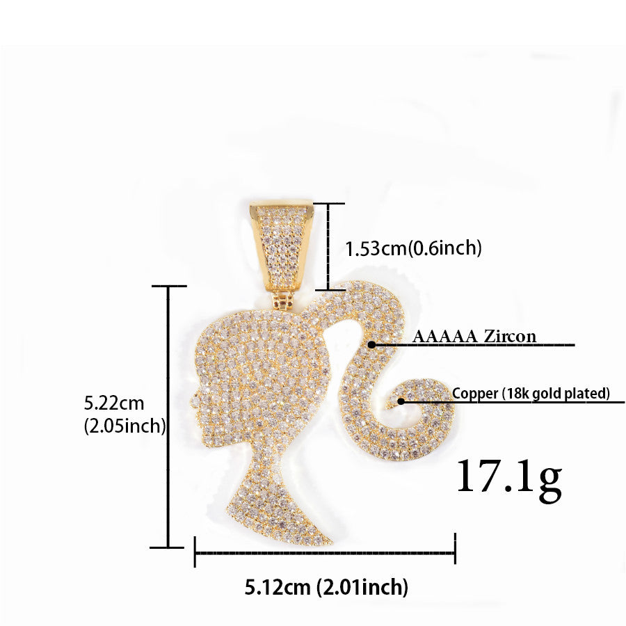 Iced Out Asymmetrical Pendant Necklace product image