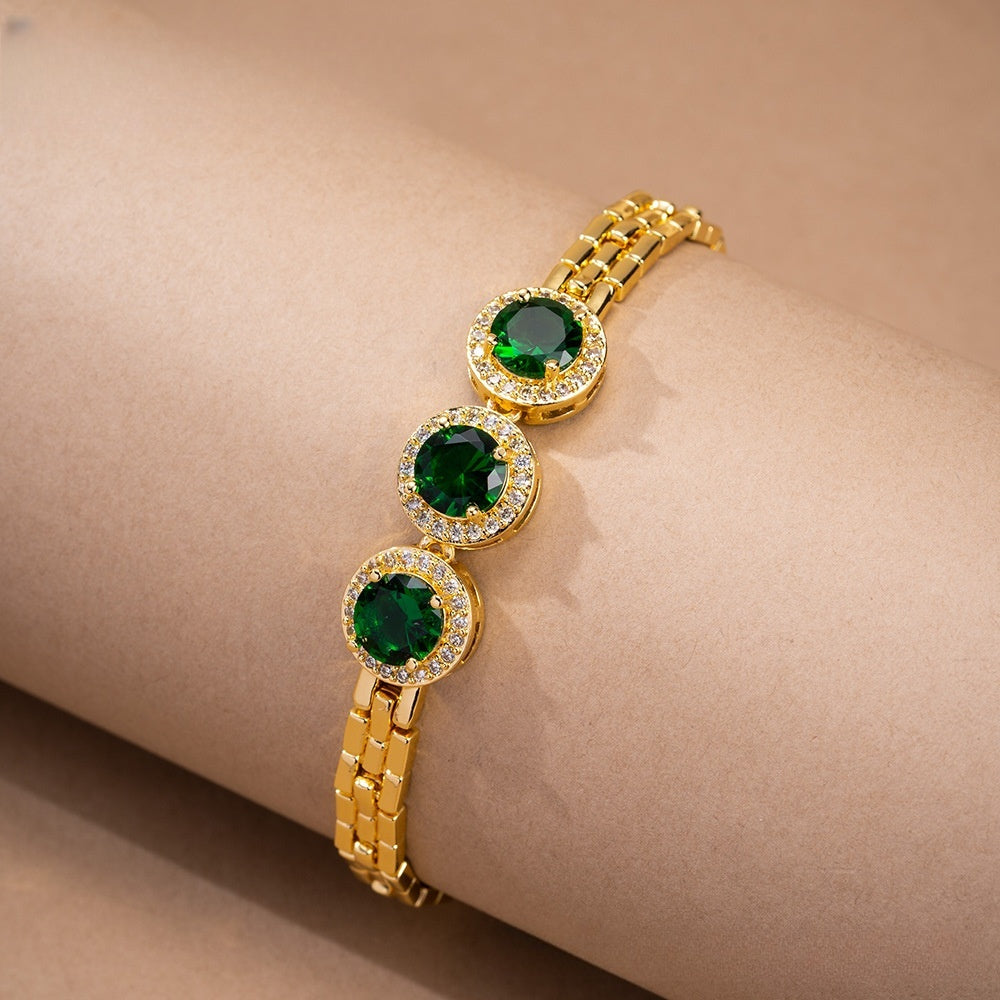 Round Halo Tennis Bracelet for Women