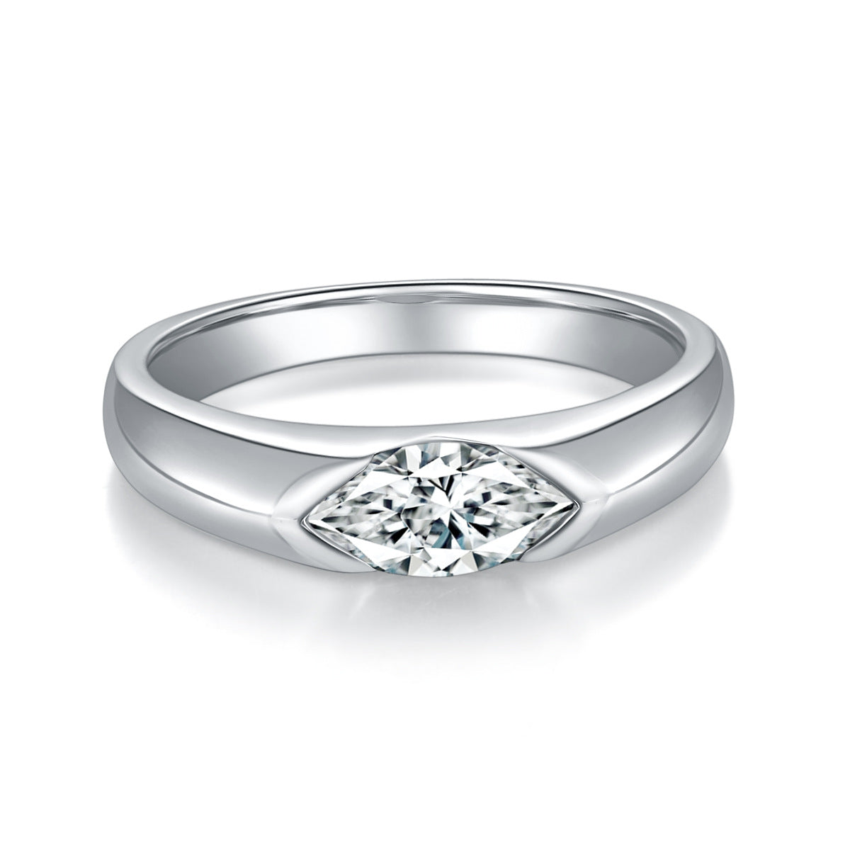 Marquise Moissanite Ring, Solid Silver Solitaire Ring for Women and Men, Promise Ring, Engagement Ring Style, 2026 Trend product image
