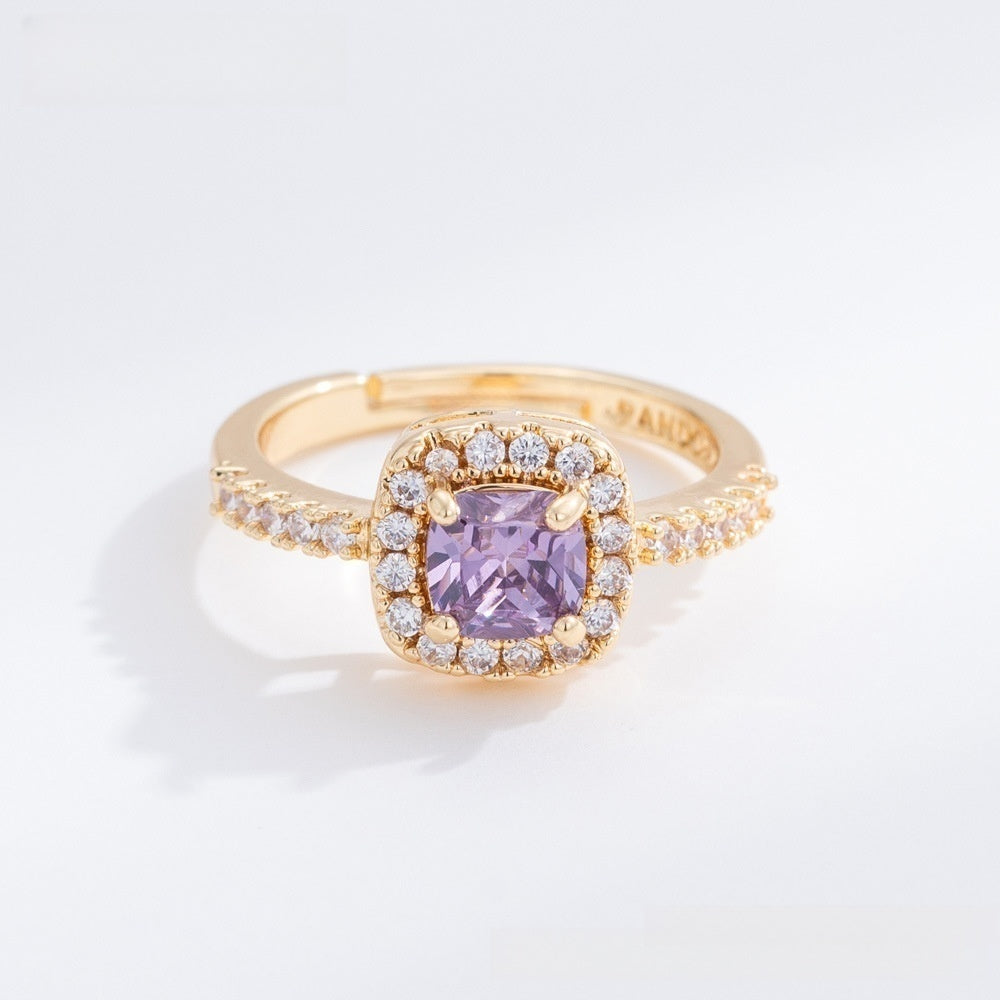 Elegant Cushion Halo Statement Ring for Women with Sparkly Luxe Finish product image