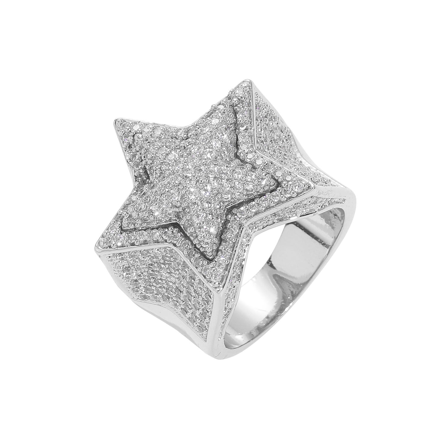 Star Cubic Zirconia Ring for Men