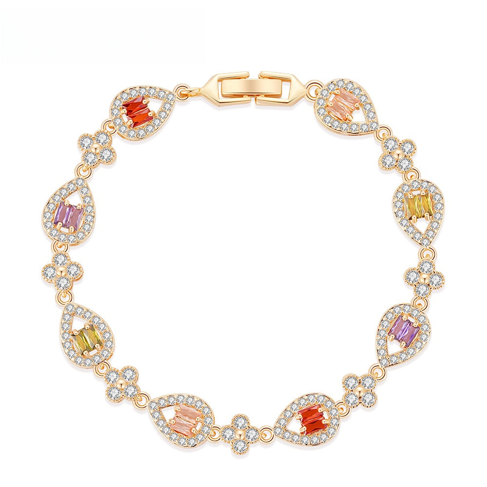 Pear Floral Gem Bracelet for Women