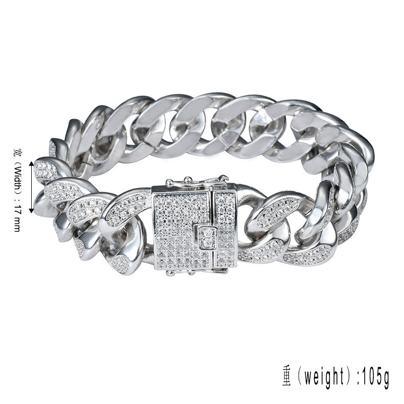 Hip Hop Fashion Cubic Zirconia Bracelet for Men