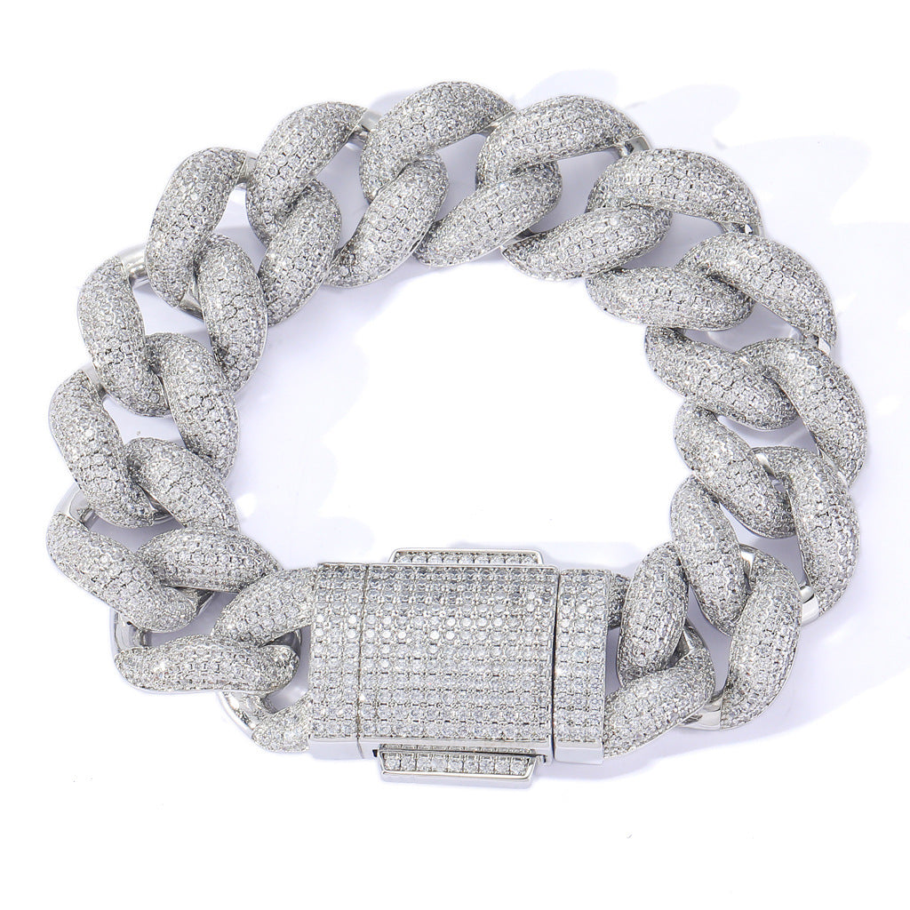 Hip Hop Cuban Link Bubble Copper Bracelet for Men