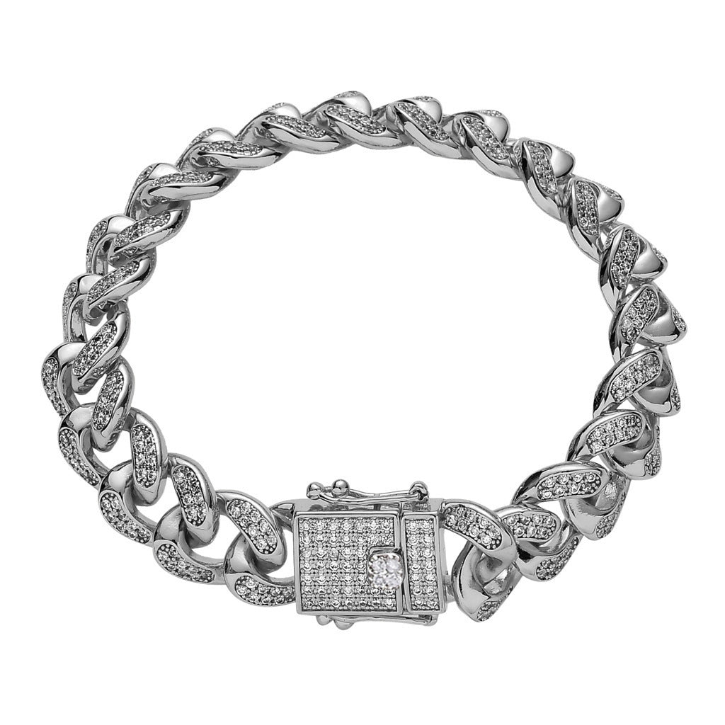 Hip Hop Iced Link Cubic Zirconia Bracelet for Men and Women