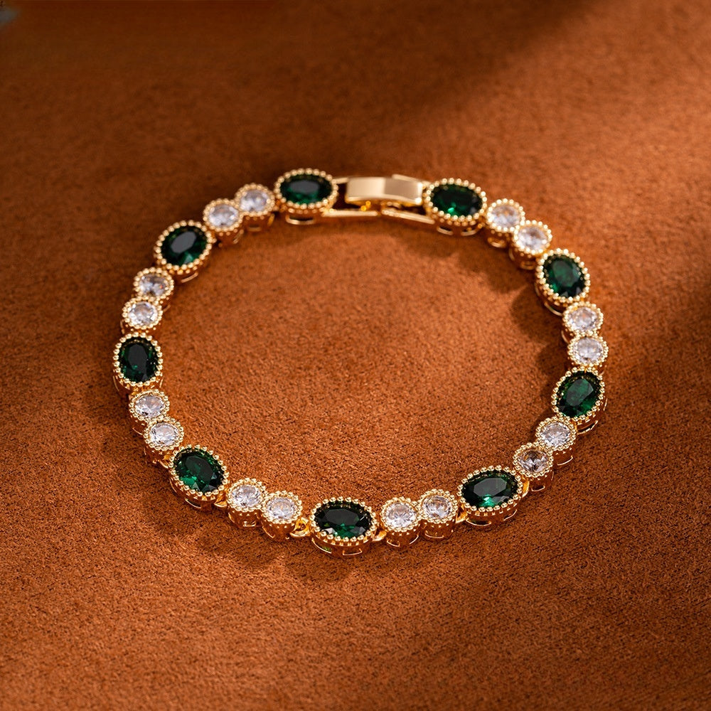 Oval Crystal Tennis Bracelet for Women Elegant Statement Everyday Jewelry