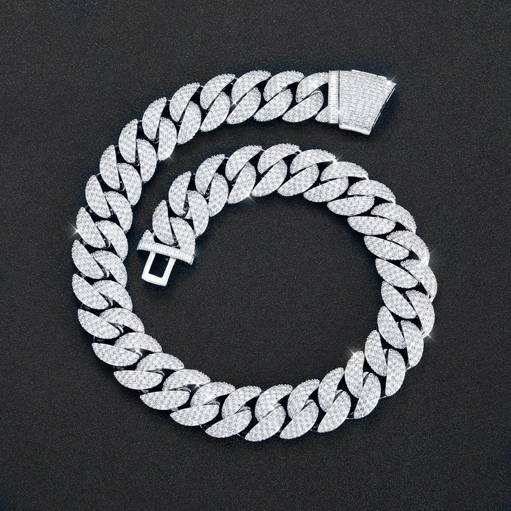 Hip Hop Light Luxury Cuban Link Cubic Zirconia Necklace for Men