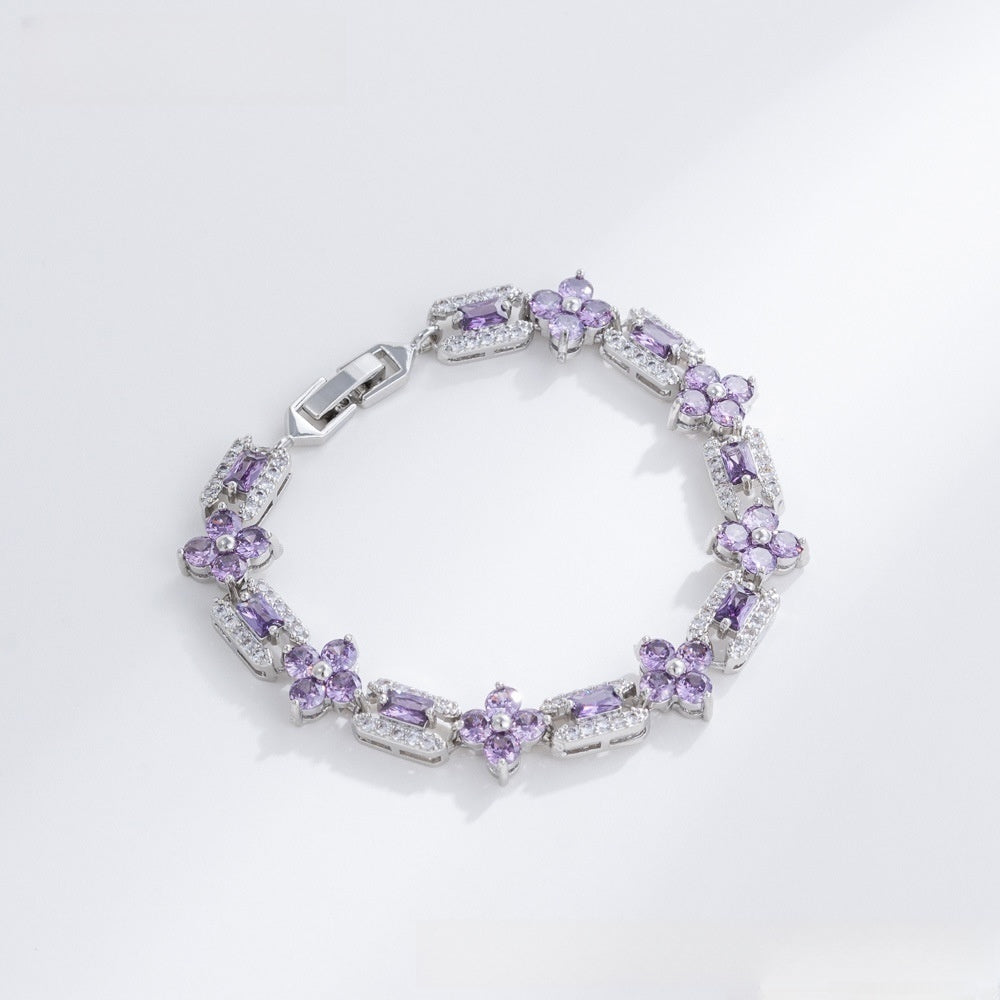 Floral Link Bracelet for Women Gift