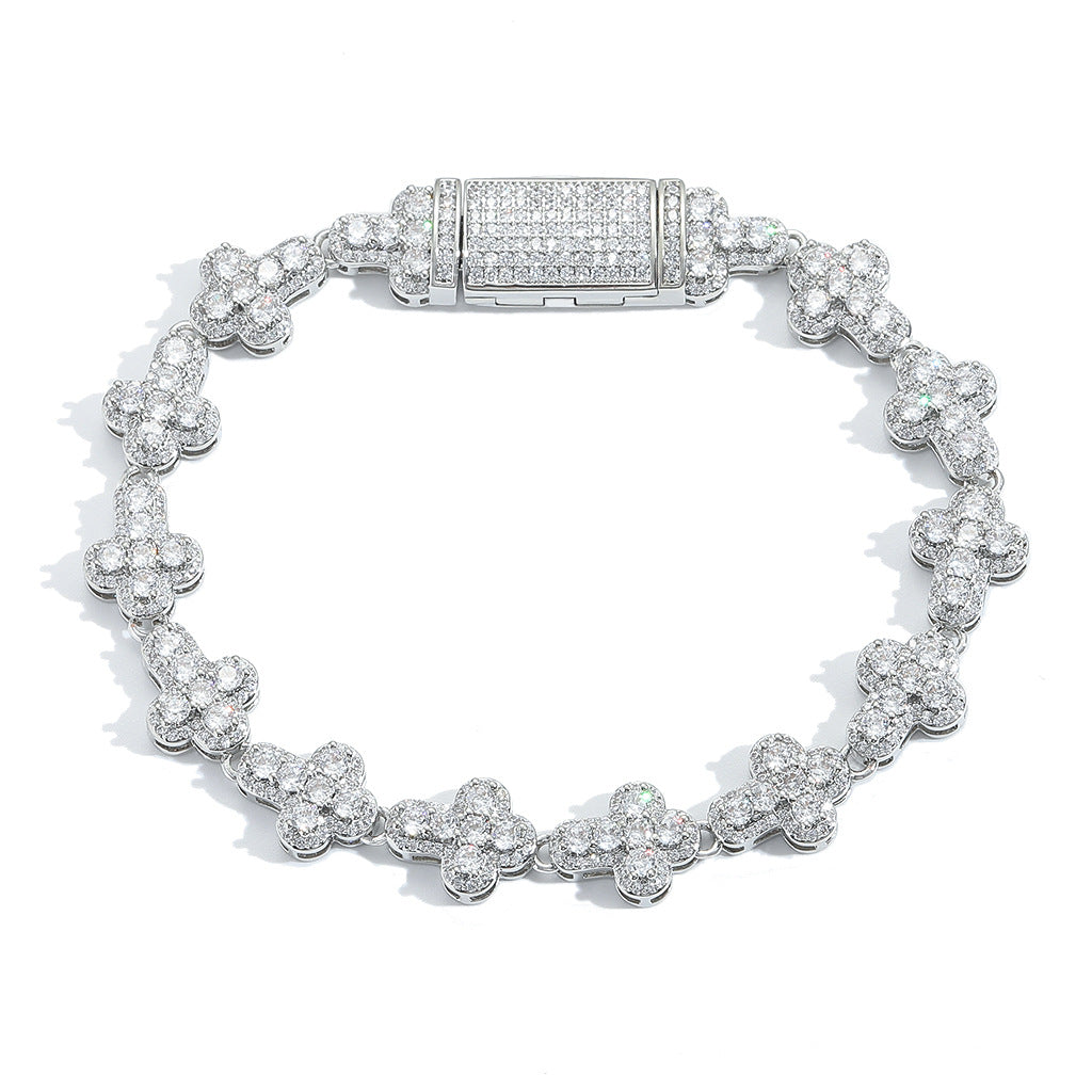 Hip Hop Light Luxury Fashion Cubic Zirconia Bracelet for Men and Women