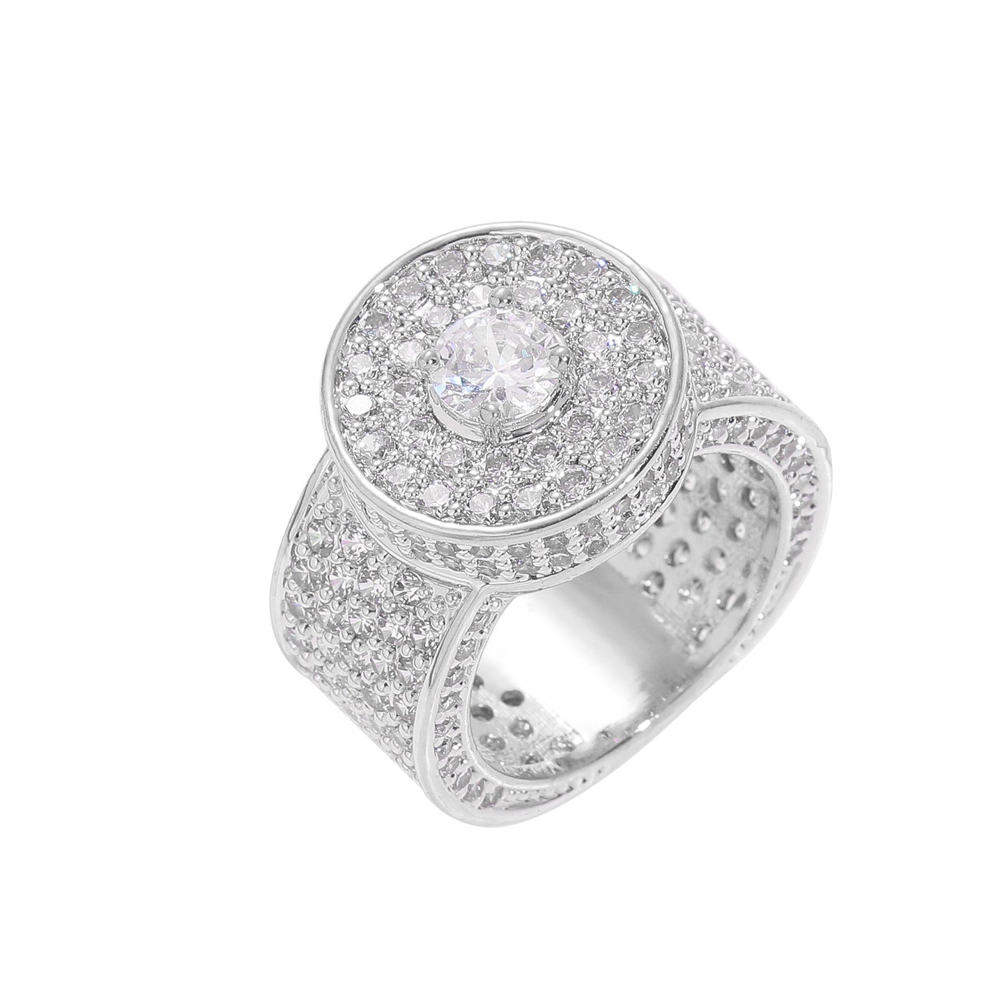 Hip Hop Light Luxury Fashion Cubic Zirconia Ring for Men