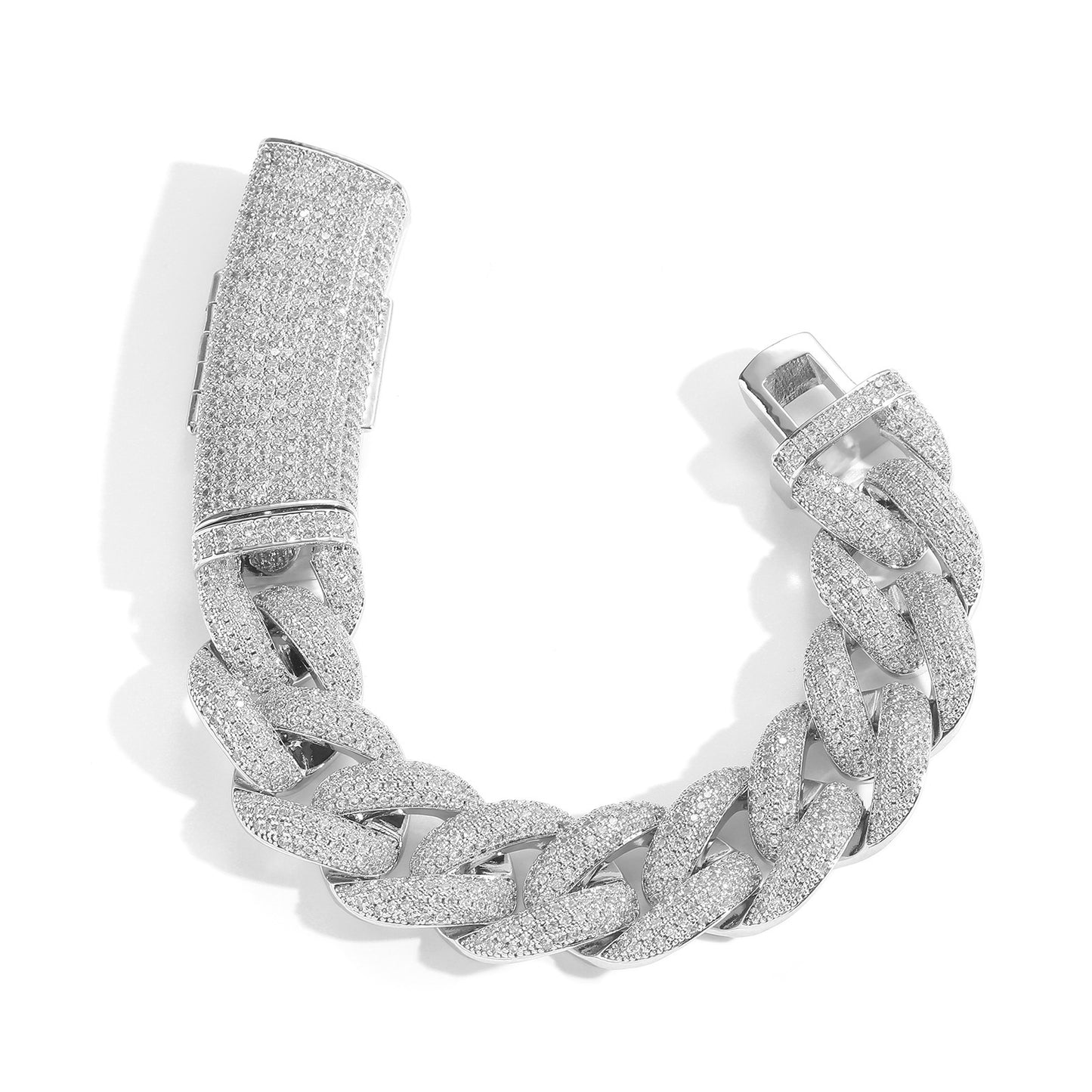 Hip Hop Cuban Link Bubble Cubic Zirconia Bracelet for Men