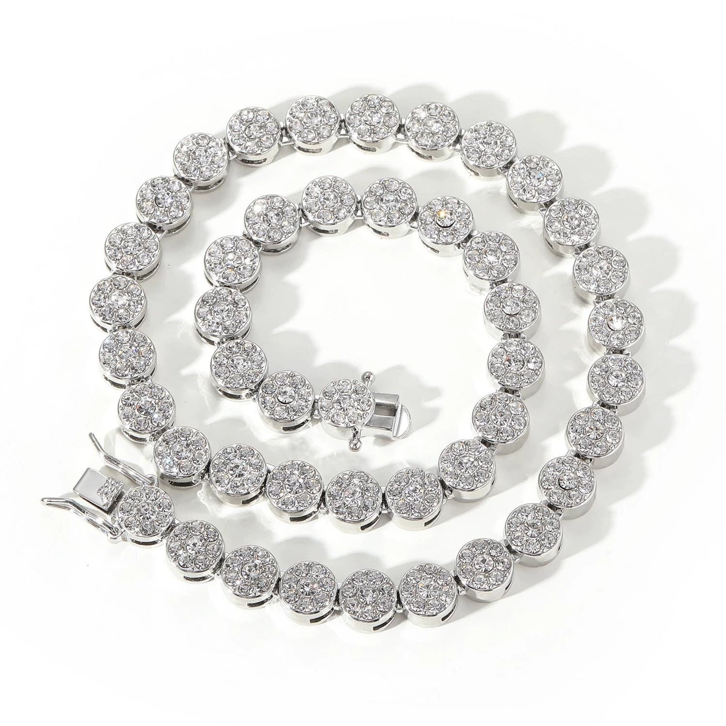 Hip Hop Minimalist Round Iced Link Alloy Jewelry Piece for Men