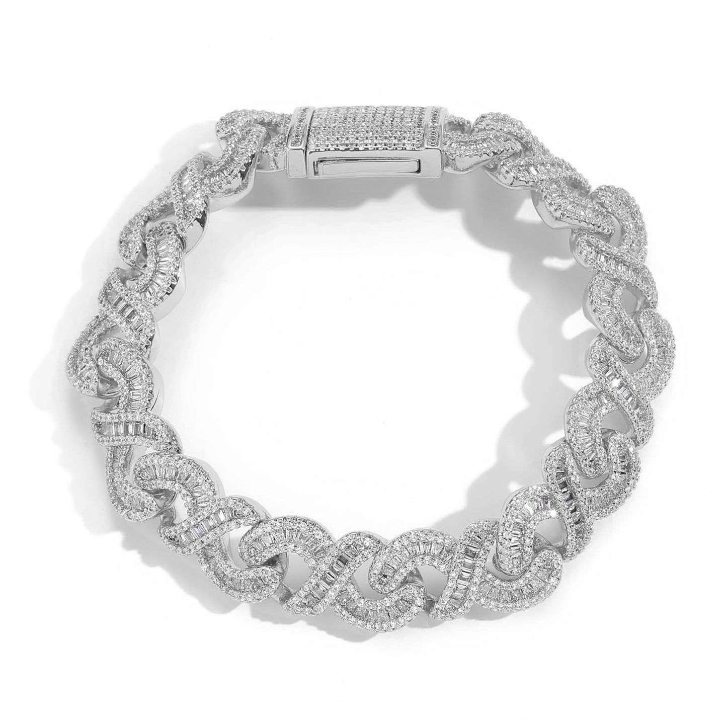Hip Hop Light Luxury Cuban Link Cubic Zirconia Bracelet for Men