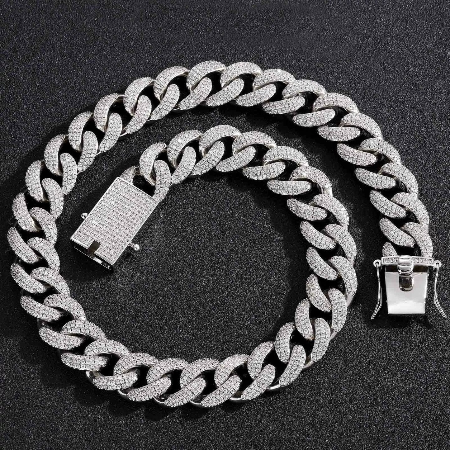 Hip Hop Cuban Link Cubic Zirconia Necklace for Men