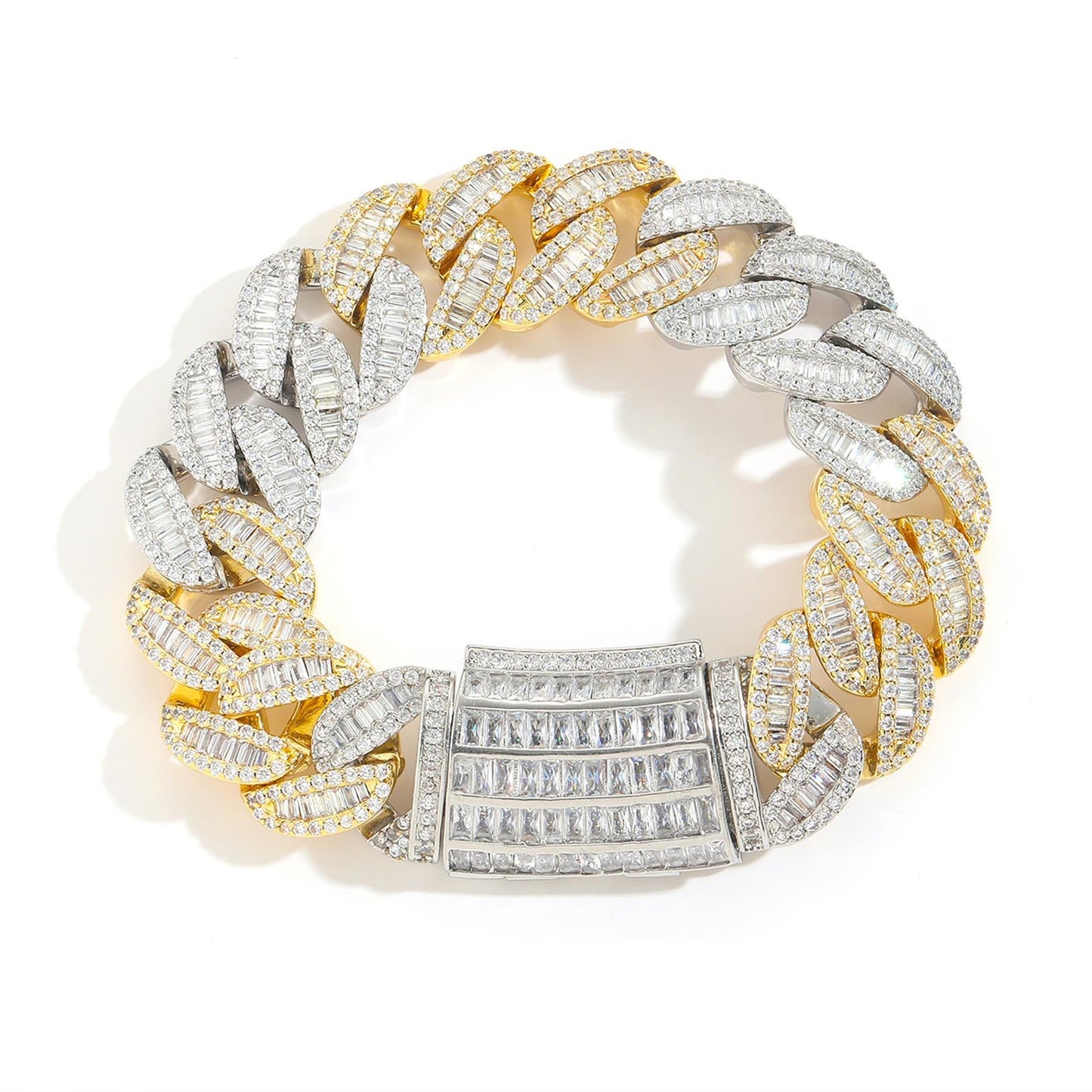 Hip Hop Cuban Link Cubic Zirconia Bracelet for Men