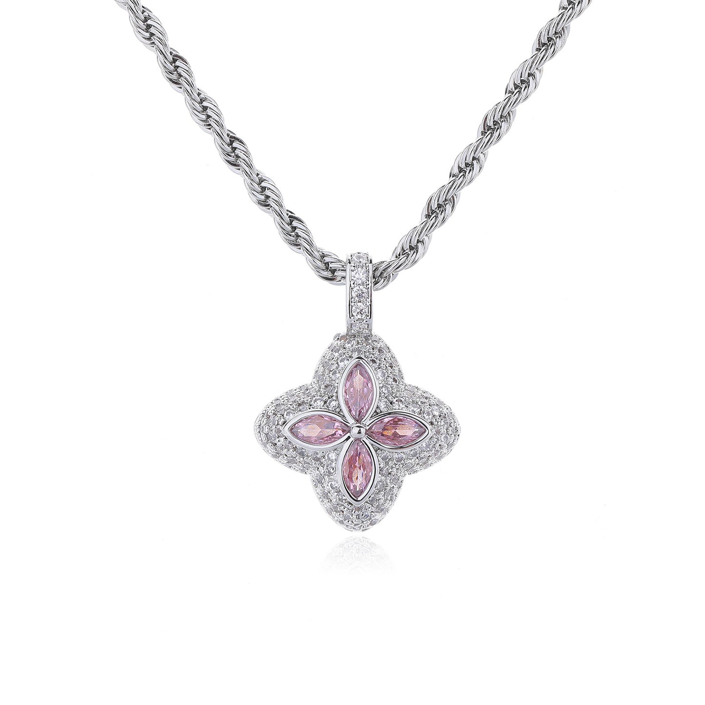 Multicolor Four-Leaf Clover Pendant Necklace