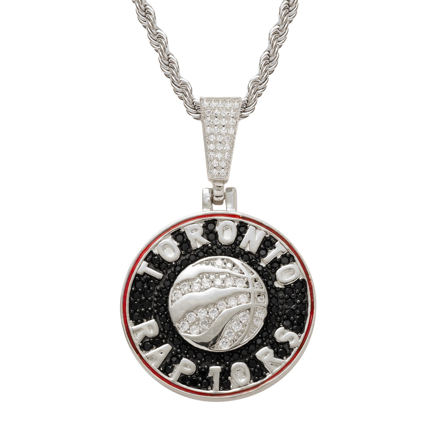 Hip Hop Geometric Round Dragon Cubic Zirconia Pendant Necklace for Men and Women
