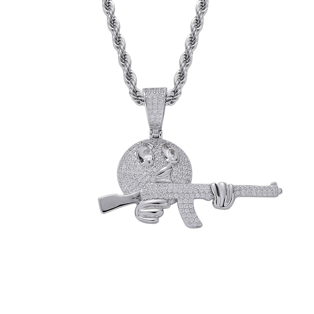 Hip Hop Fashion Cubic Zirconia Pendant Necklace for Men and Women