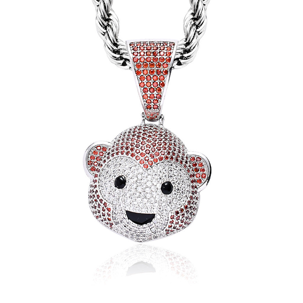 Hip Hop Fashion Cubic Zirconia Pendant Necklace for Men and Women