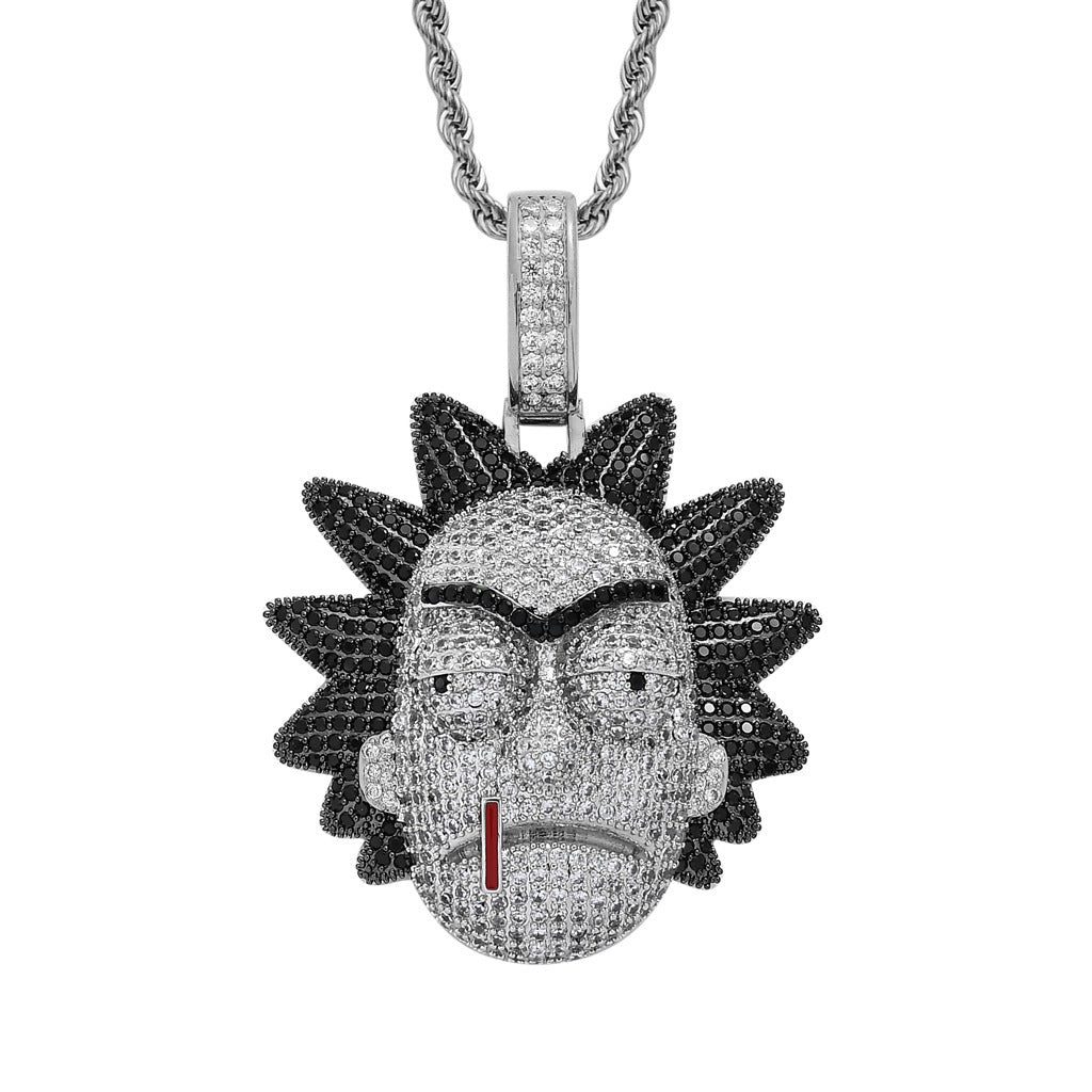 Hip Hop Fashion Cubic Zirconia Pendant Necklace for Men and Women