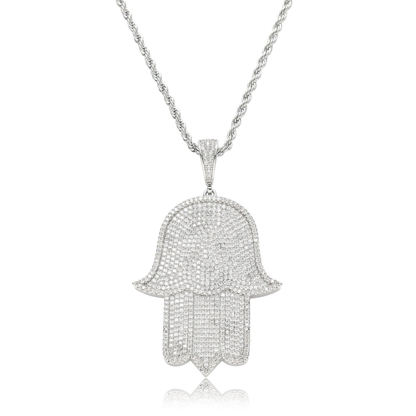 Hip Hop Fashion Cubic Zirconia Pendant Necklace for Men and Women