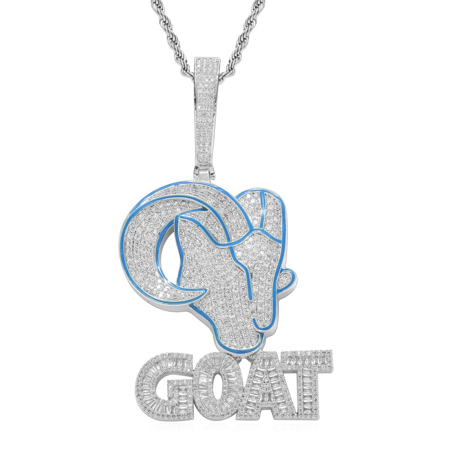 Hip Hop Letter Cubic Zirconia Pendant Necklace for Men and Women