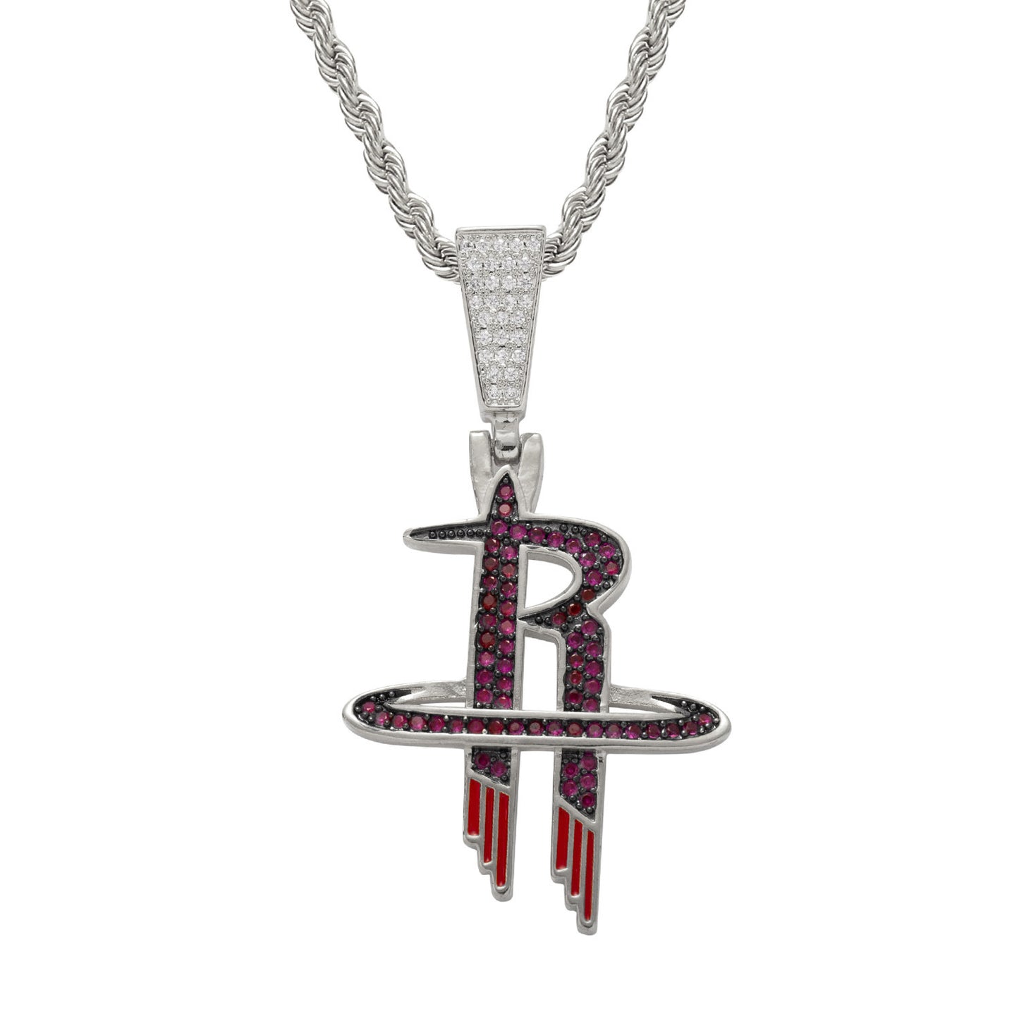 Hip Hop Letter Copper Pendant Necklace for Men and Women