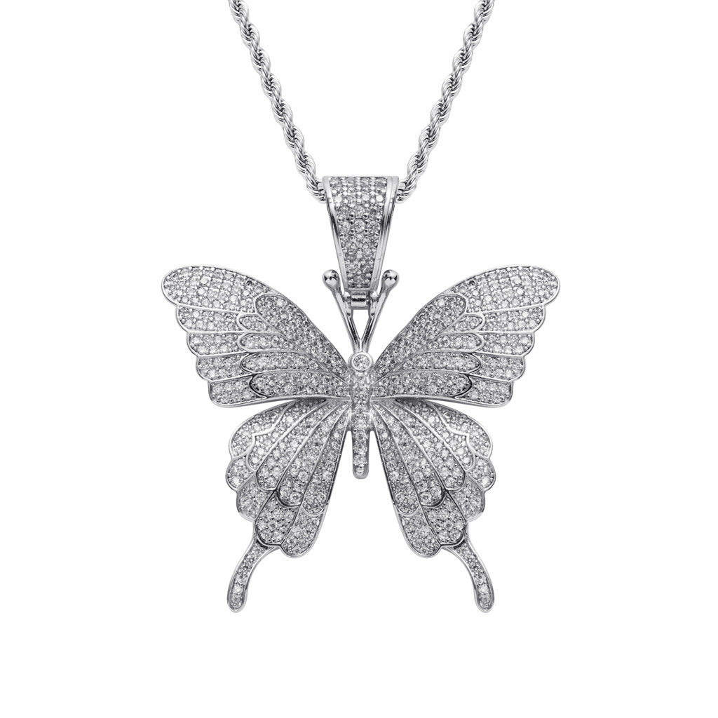 Hip Hop Cross Cubic Zirconia Pendant Necklace for Men and Women