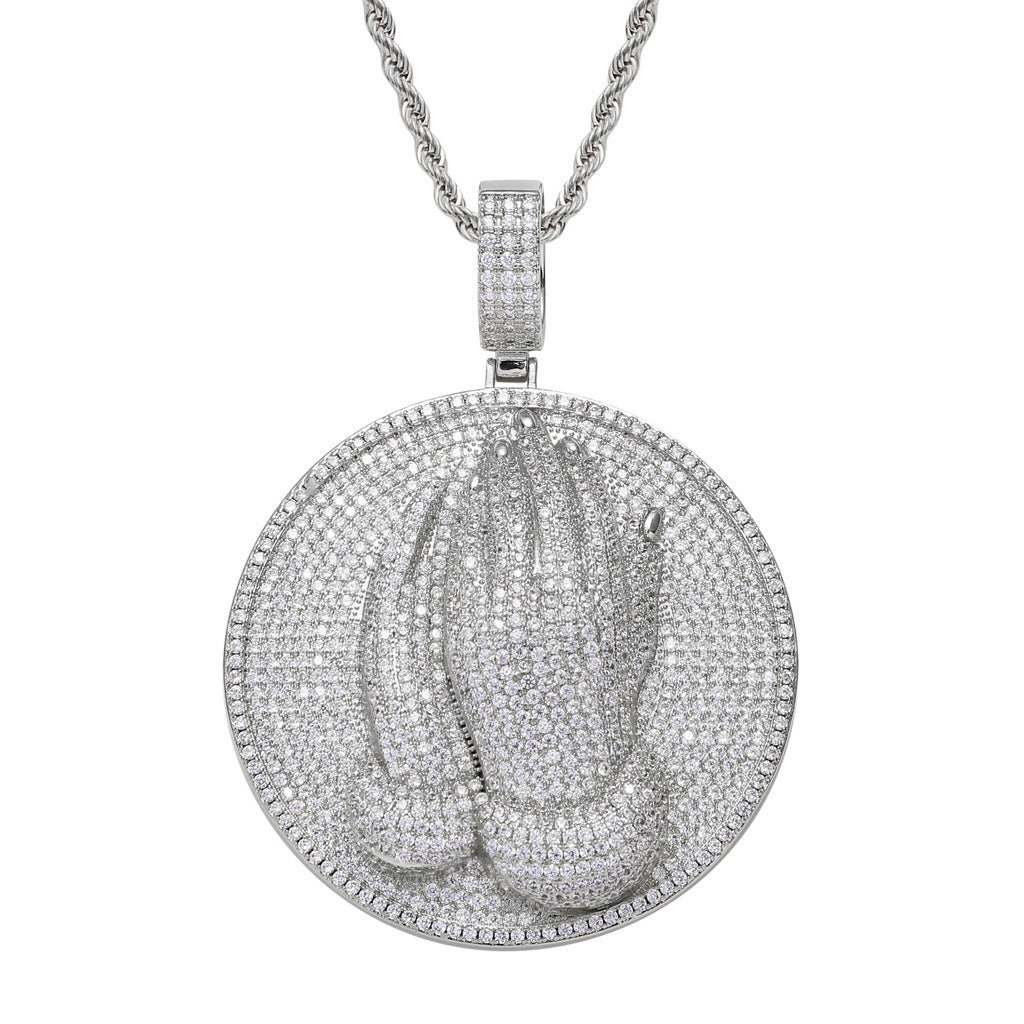 Hip Hop Fashion Cubic Zirconia Pendant Necklace for Men and Women